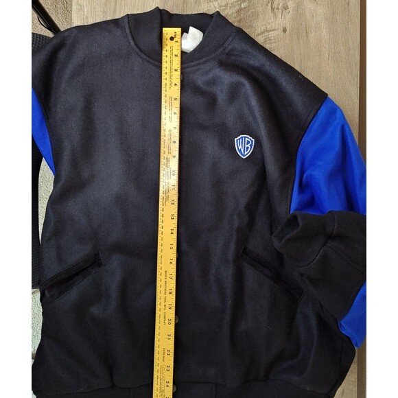Rare VTG Space Jam Jacket Mens Large Black Blue Wool Warner Bros WB Movie 90s - Picture 14 of 16